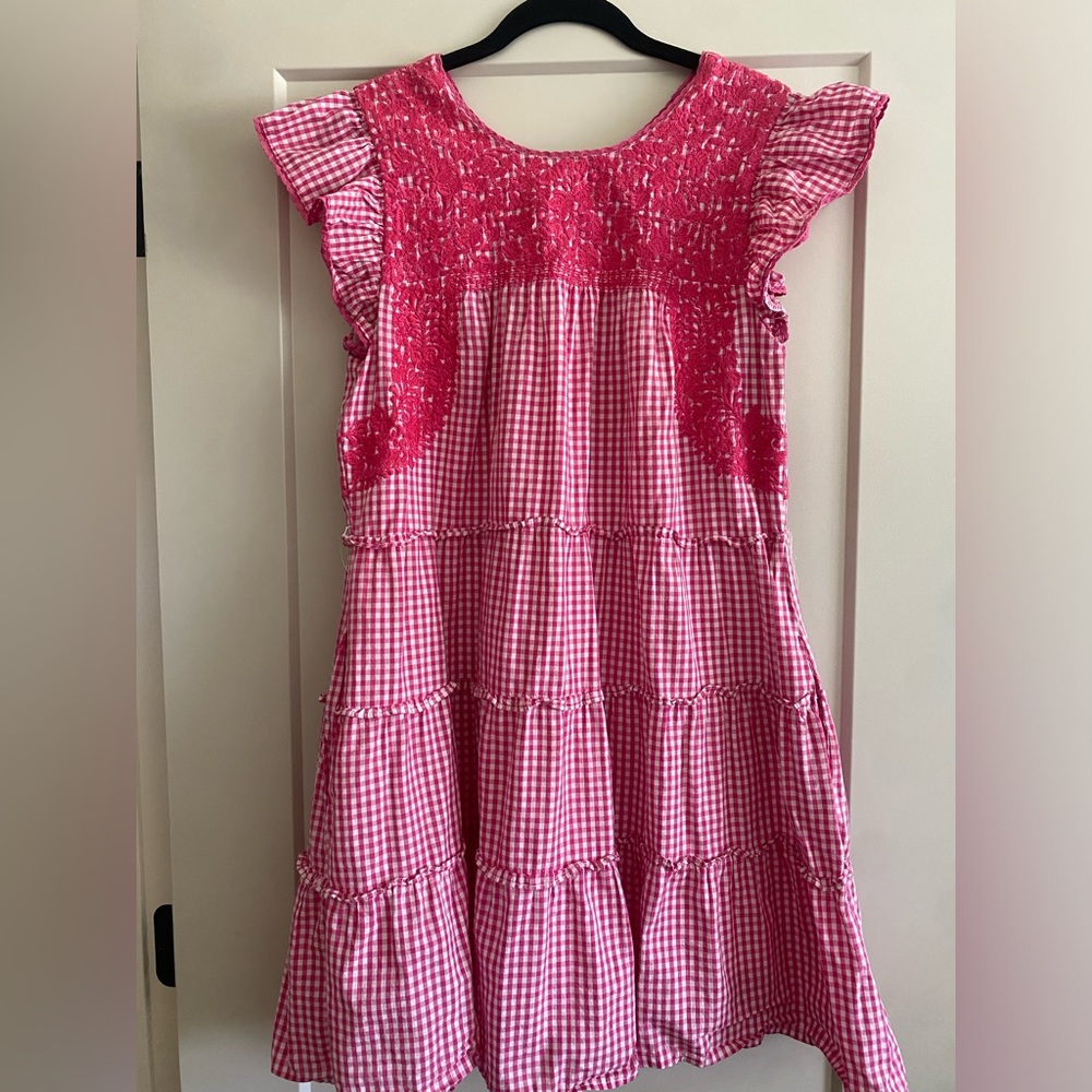 J. Marie Hot Pink embroidered dress